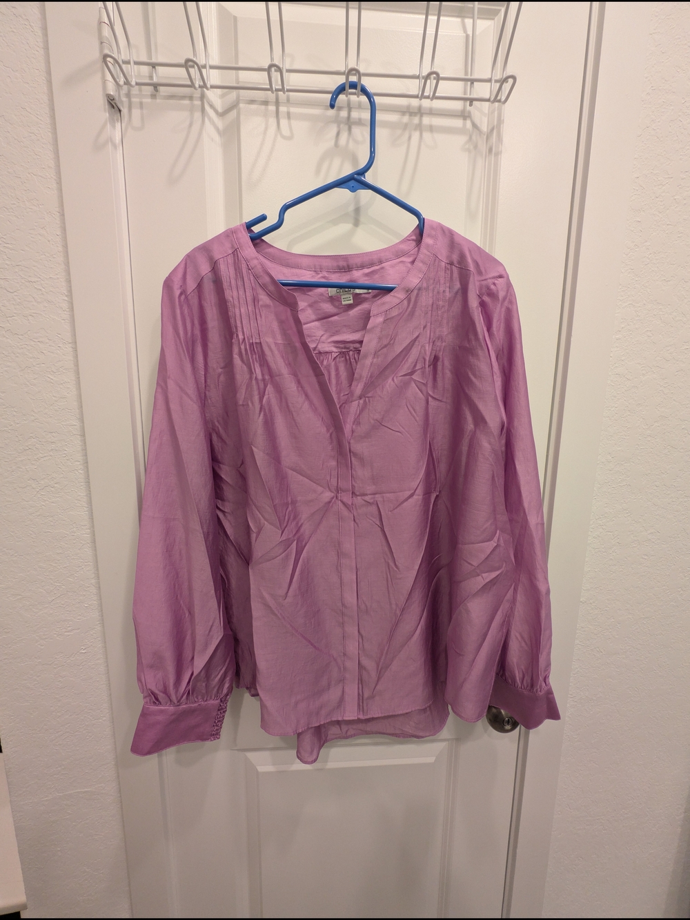 Chico's Soft Lilac Pintuck Tunic Top